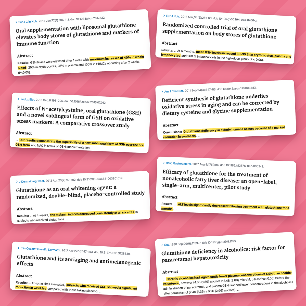 Clinical studies on glutathione