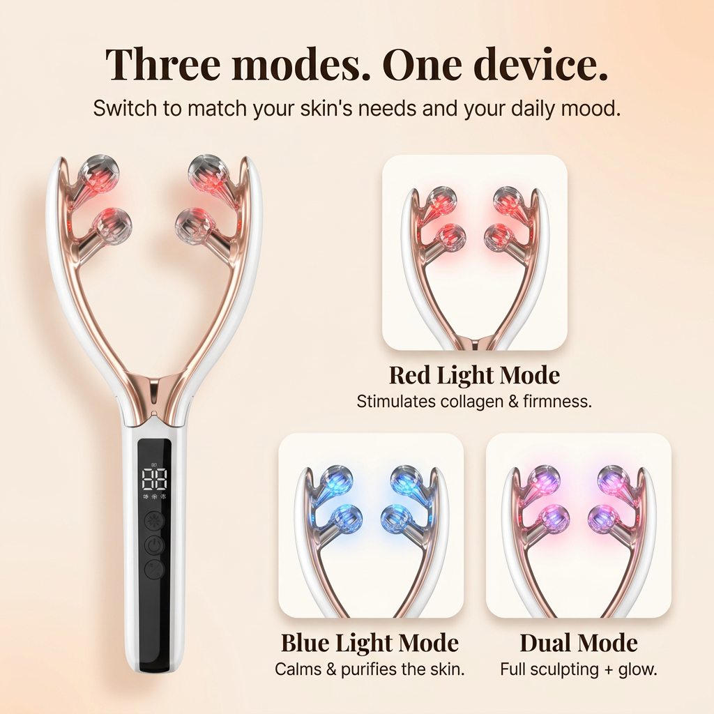 Halo Sculpt Pro — 8-Head De-Puffing & Lymphatic Drainage Tool for a Snatched Jawline