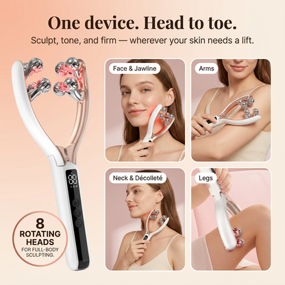 Halo Sculpt Pro — 8-Head De-Puffing & Lymphatic Drainage Tool for a Snatched Jawline