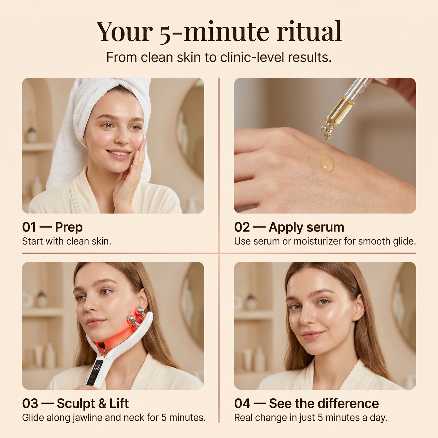 Halo Sculpt Pro — 8-Head De-Puffing & Lymphatic Drainage Tool for a Snatched Jawline
